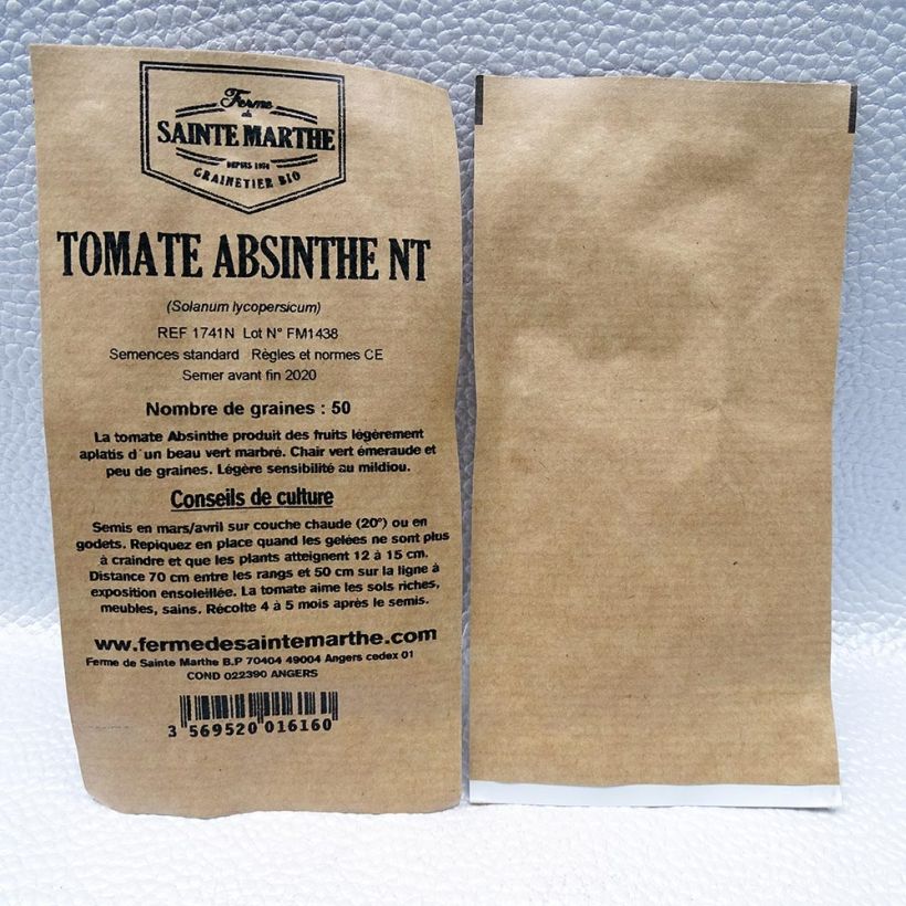 Esempio di esemplare Pomodoro cuore di bue/Beefsteak Absinthe sacchetto di semi 50 come consegnato