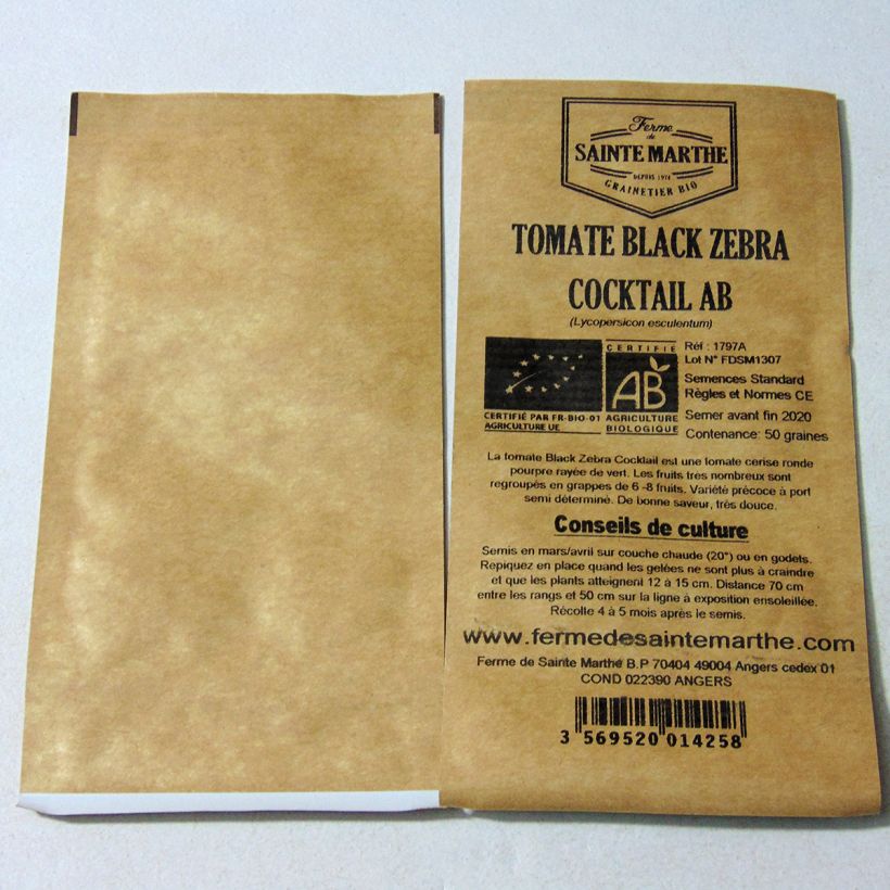Esempio di esemplare Pomodoro a colore scuro Black Zebra Cocktail sacchetto di semi 50 come consegnato