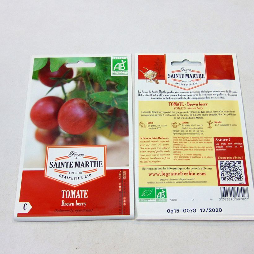 Esempio di esemplare Pomodoro ciliegino/datterino Brown Berry sacchetto di semi 50 come consegnato