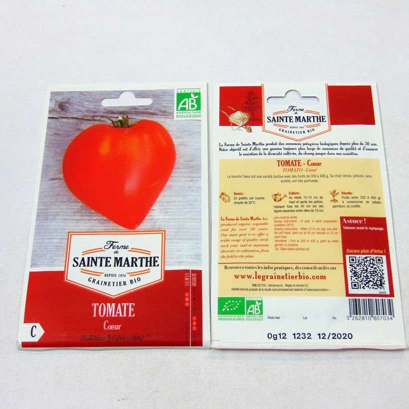 Esempio di esemplare Pomodoro cuore di bue/Beefsteak 'Coeur' sacchetto di semi 30 come consegnato