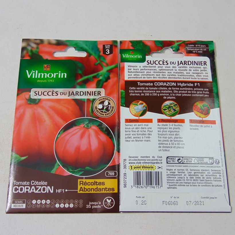 Esempio di esemplare Pomodoro cuore di bue/Beefsteak Corazon sacchetto di semi 35 (0.2g) come consegnato