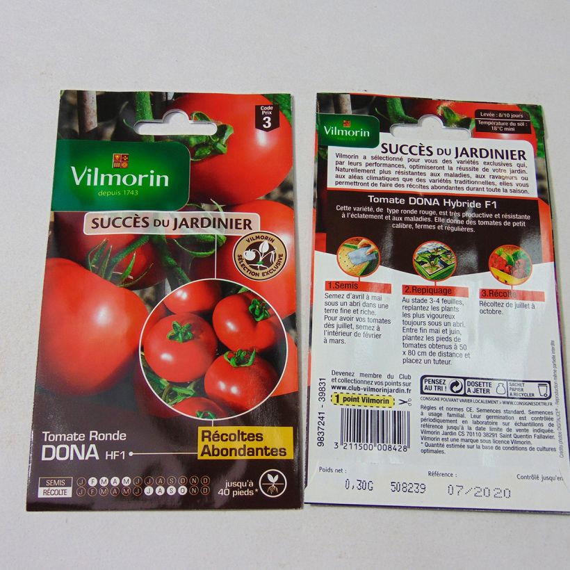 Esempio di esemplare Pomodoro Dona sacchetto di semi 90 (0.3g) come consegnato