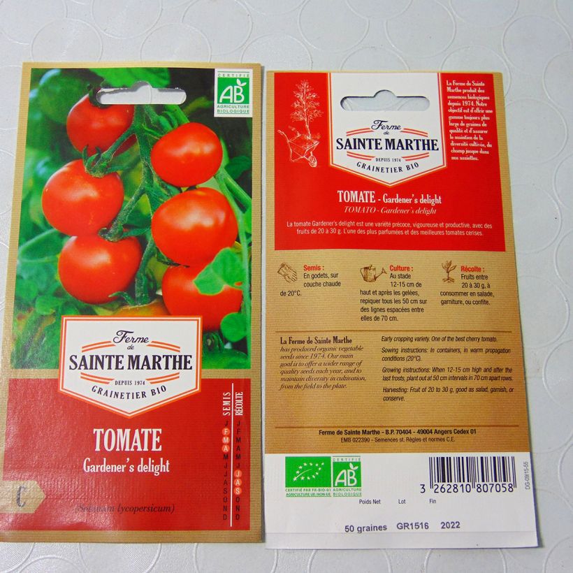 Esempio di esemplare Pomodoro ciliegino/datterino Garderner's Delight sacchetto di semi 60 come consegnato