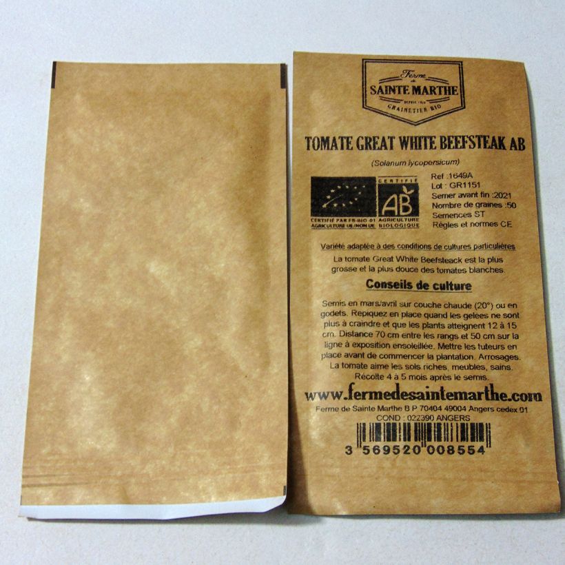 Esempio di esemplare Pomodoro cuore di bue/Beefsteak Great White Beefsteak sacchetto di semi 50 come consegnato