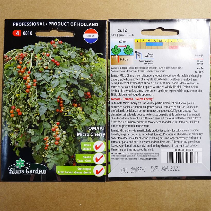 Esempio di esemplare Pomodoro ciliegino/datterino Micro Cherry sacchetto di semi 12 come consegnato