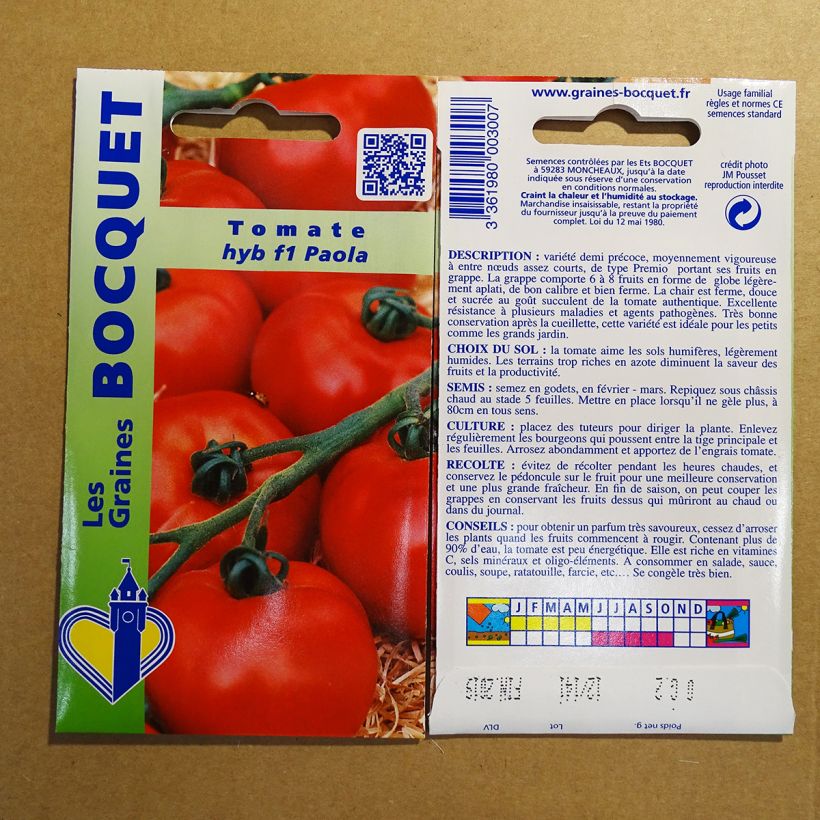 Esempio di esemplare Pomodoro Paola F1 sacchetto di semi 60 (0.2g) come consegnato