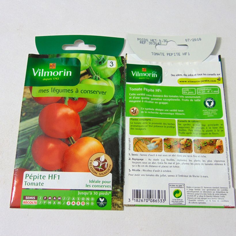 Esempio di esemplare Pomodoro Pépite sacchetto di semi 90 (0.3g) come consegnato