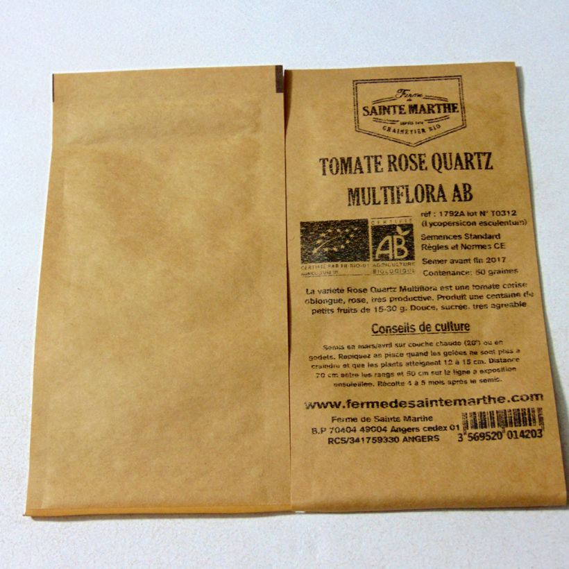 Esempio di esemplare Pomodoro ciliegino/datterino Rose Quartz Multiflora sacchetto di semi 50 come consegnato