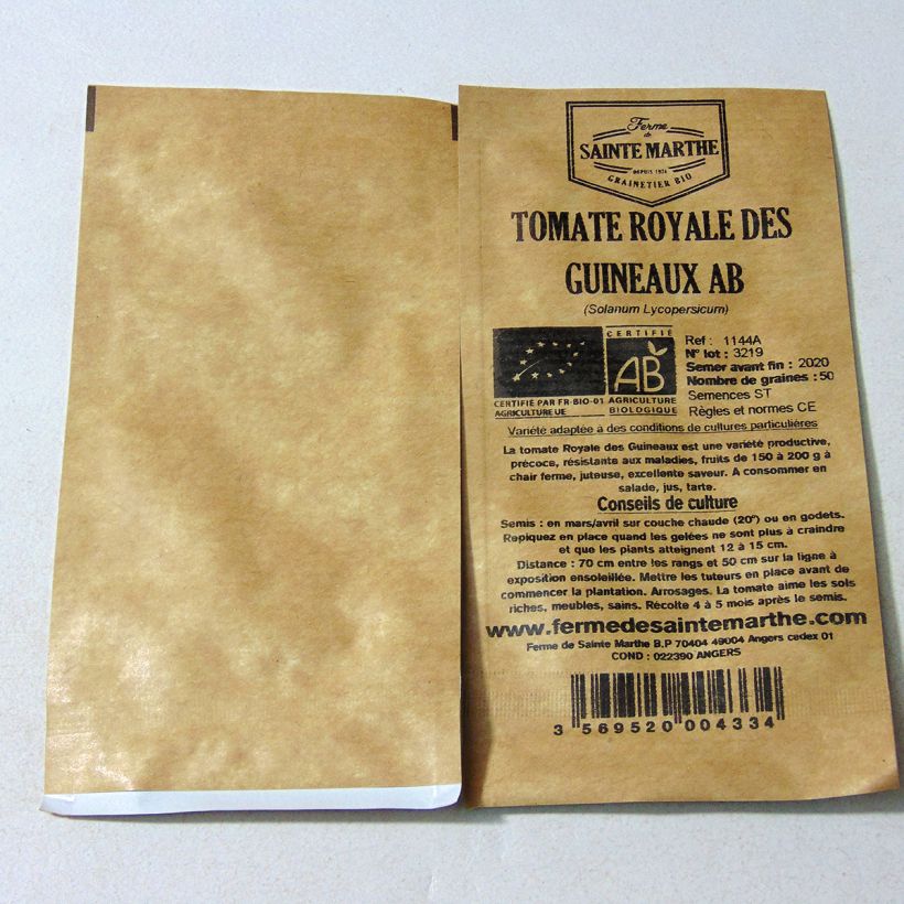 Esempio di esemplare Pomodoro cuore di bue/Beefsteak Royale des Guineaux sacchetto di semi 50 come consegnato