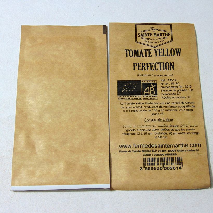 Esempio di esemplare Pomodoro giallo Yellow Perfection sacchetto di semi 50 come consegnato