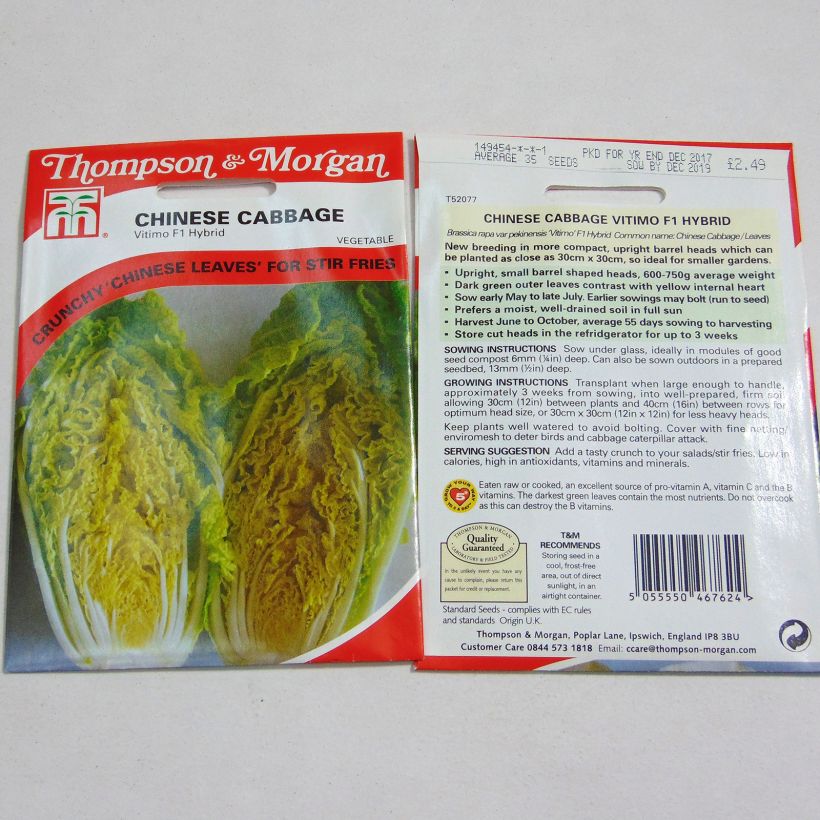 Esempio di esemplare Cavolo cinese Vitimo F1 sacchetto di semi 35 come consegnato