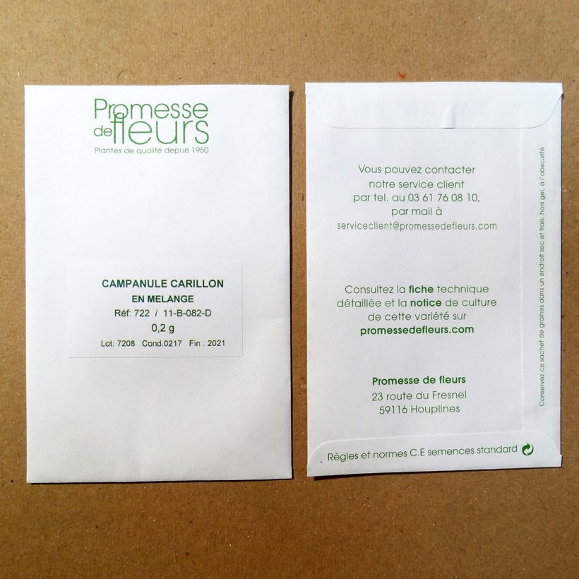 Esempio di esemplare Campanula medium Mix (semi) - Campanula toscana sacchetto di semi 2850 (0,8g) come consegnato