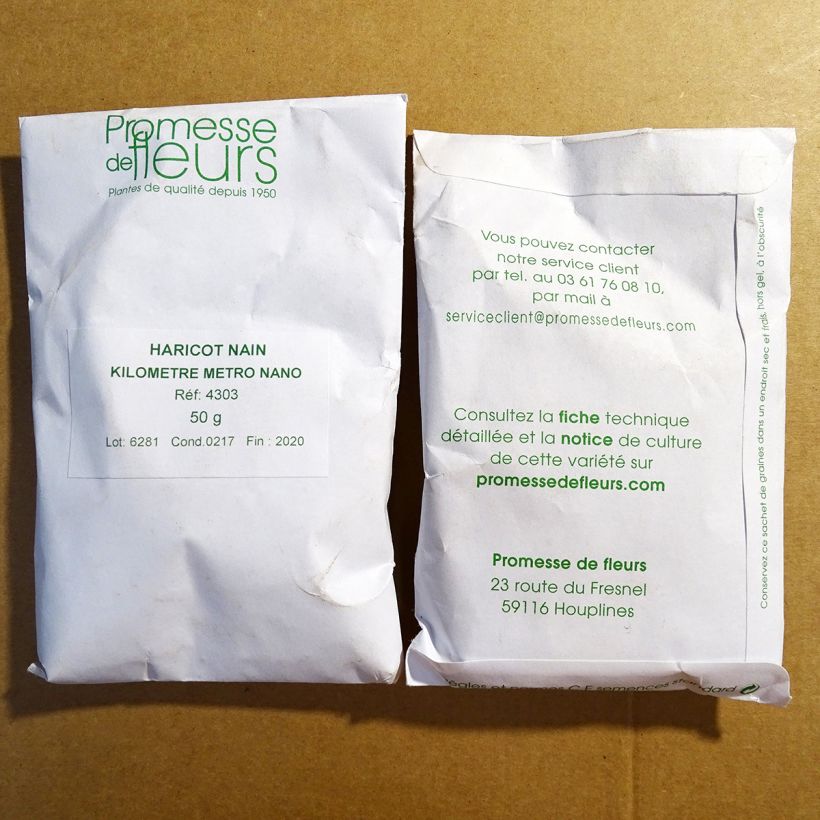 Esempio di esemplare Fagiolo dall'occhio Kouseband sacchetto di semi 300 (50g) come consegnato