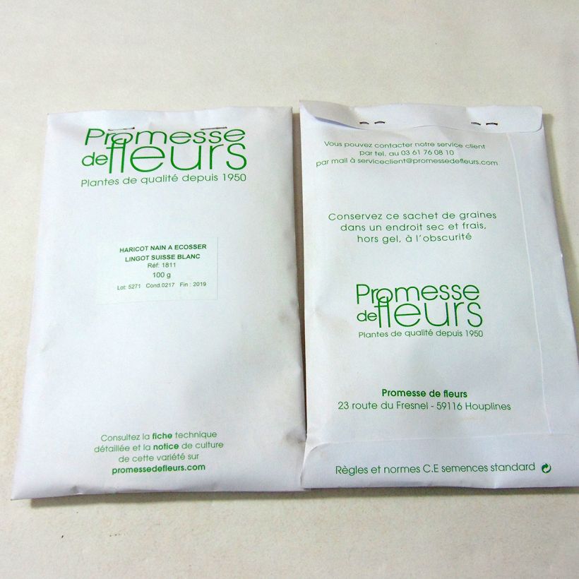Esempio di esemplare Fagiolo da sgranare Lingot suisse blanc sacchetto di semi 100 (100g) come consegnato