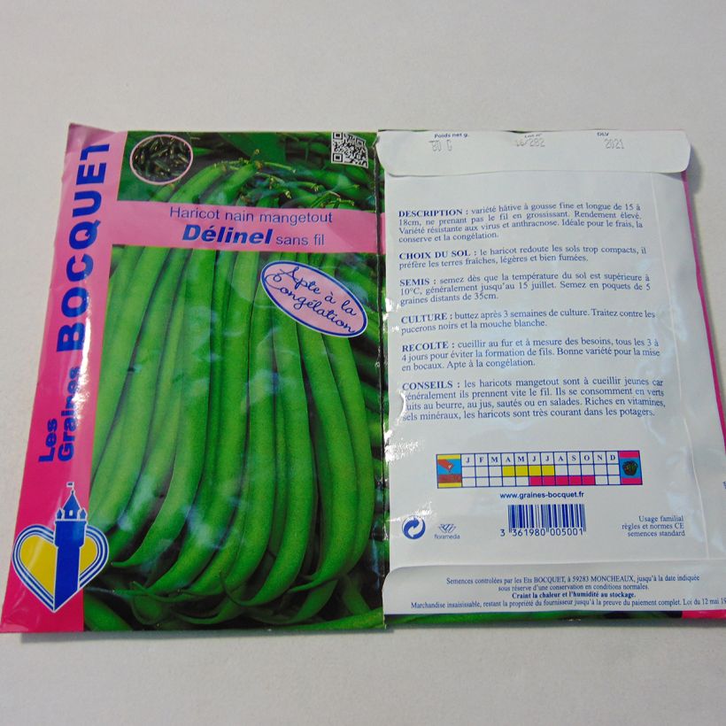 Esempio di esemplare Fagiolino Delinel (semi) sacchetto di semi 160 (80g) come consegnato