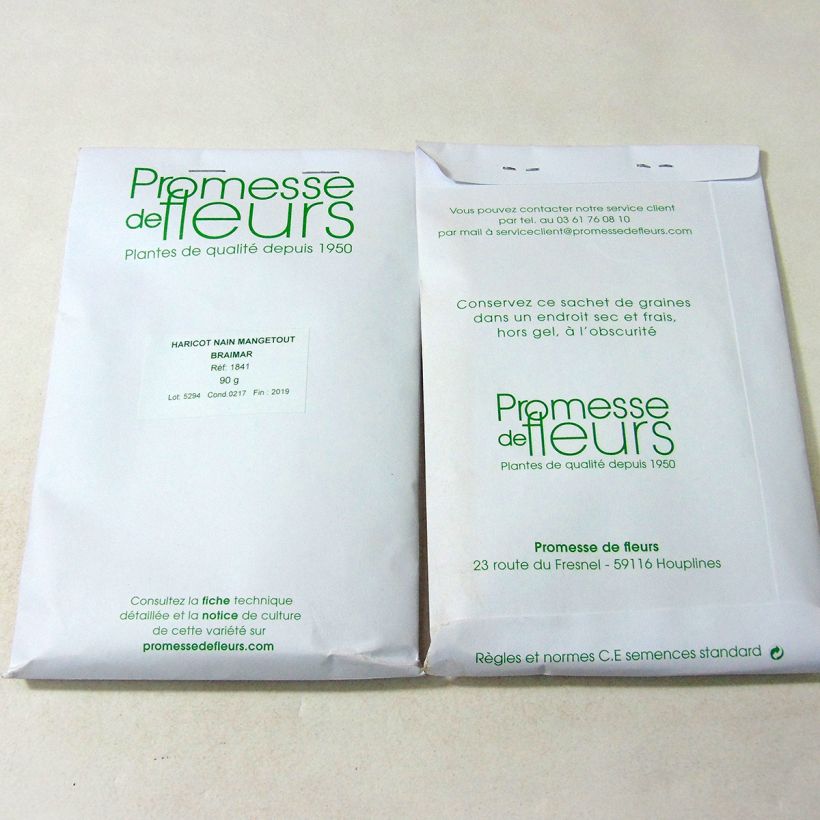 Esempio di esemplare Fagiolo nano Braimar sacchetto di semi 225 (90g) come consegnato