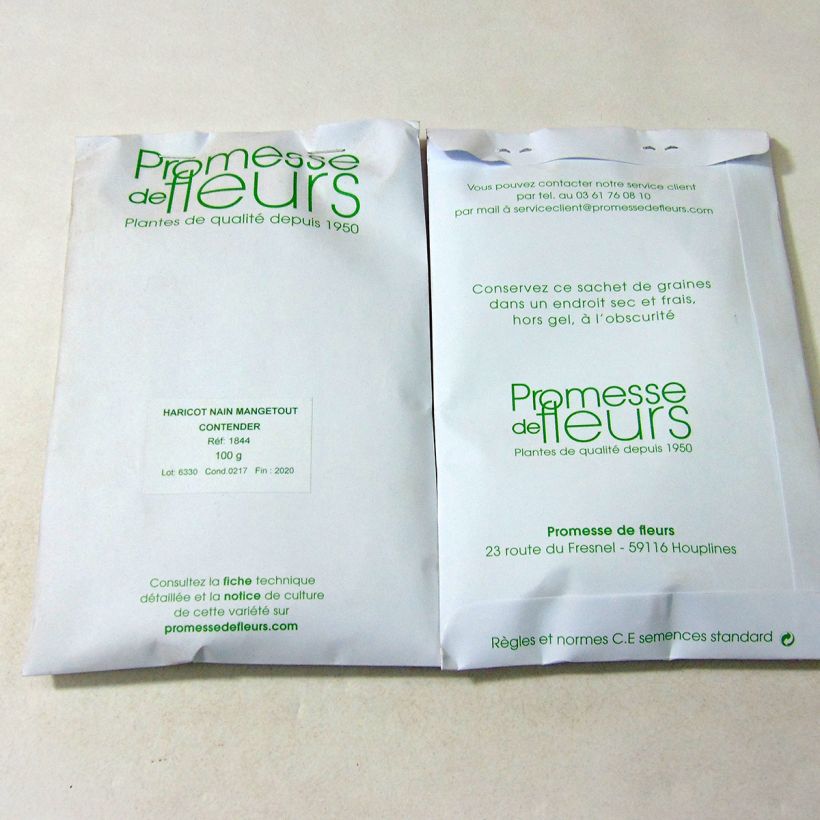 Esempio di esemplare Fagiolino Contender sacchetto di semi 150 (100g) come consegnato