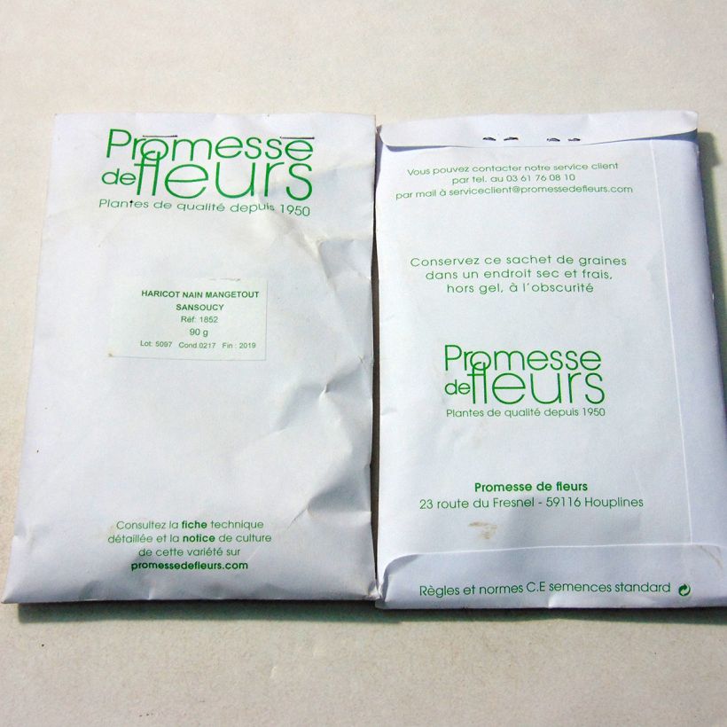 Esempio di esemplare Fagiolo nano Sansoucy sacchetto di semi 250 (90g) come consegnato