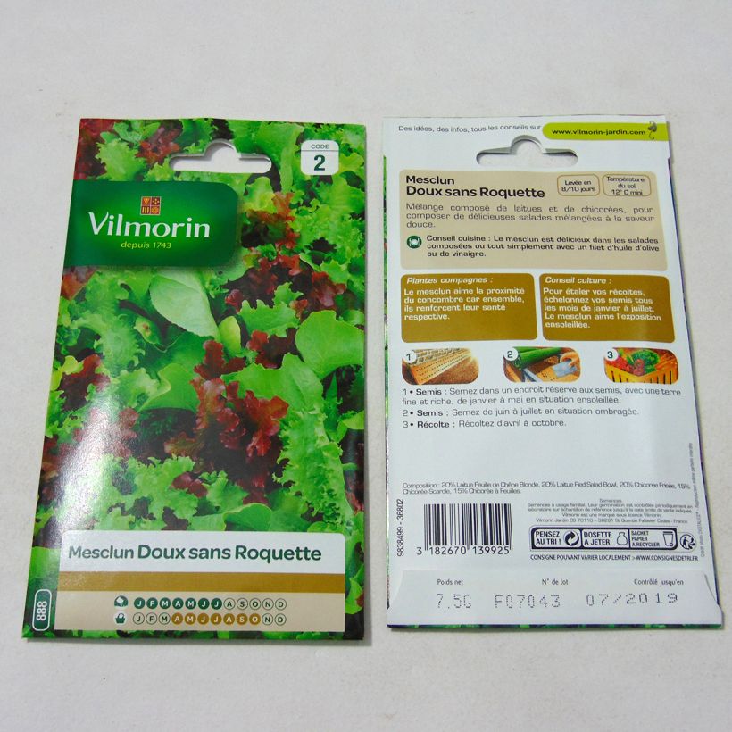 Esempio di esemplare Misticanza Mix 4 sacchetto di semi 4000 (5g) come consegnato
