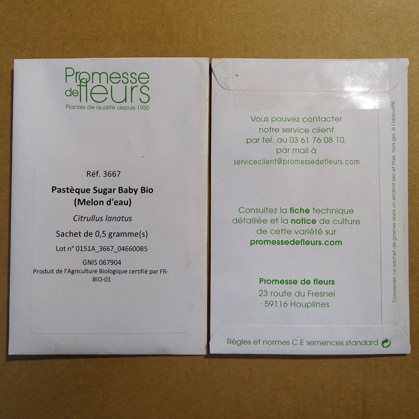 Esempio di esemplare Anguria Sugar Baby Bio sacchetto di semi 20 (1g) come consegnato
