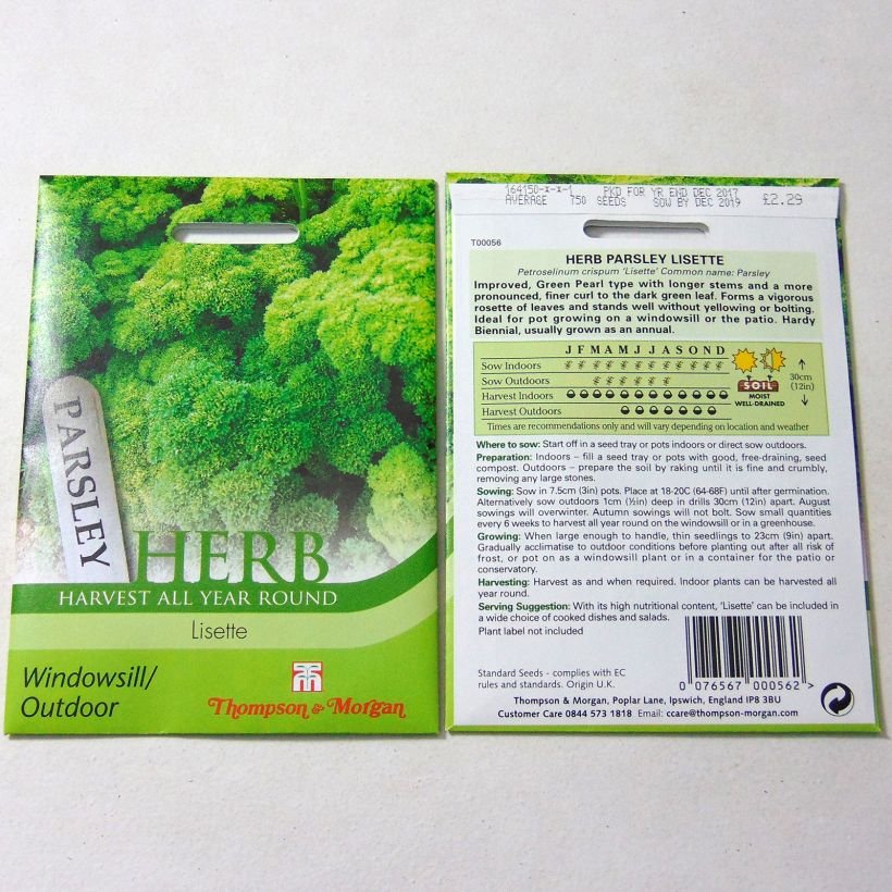 Esempio di esemplare Prezzemolo riccio Lisette sacchetto di semi 750 come consegnato