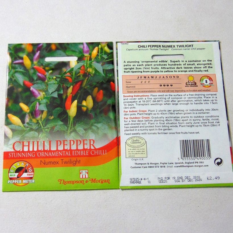 Esempio di esemplare Peperoncino Numex Twilight sacchetto di semi 10 come consegnato