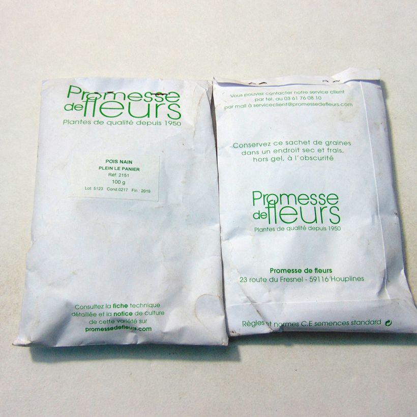 Esempio di esemplare Pisello nano Plein le panier sacchetto di semi 250-350 (100g) come consegnato