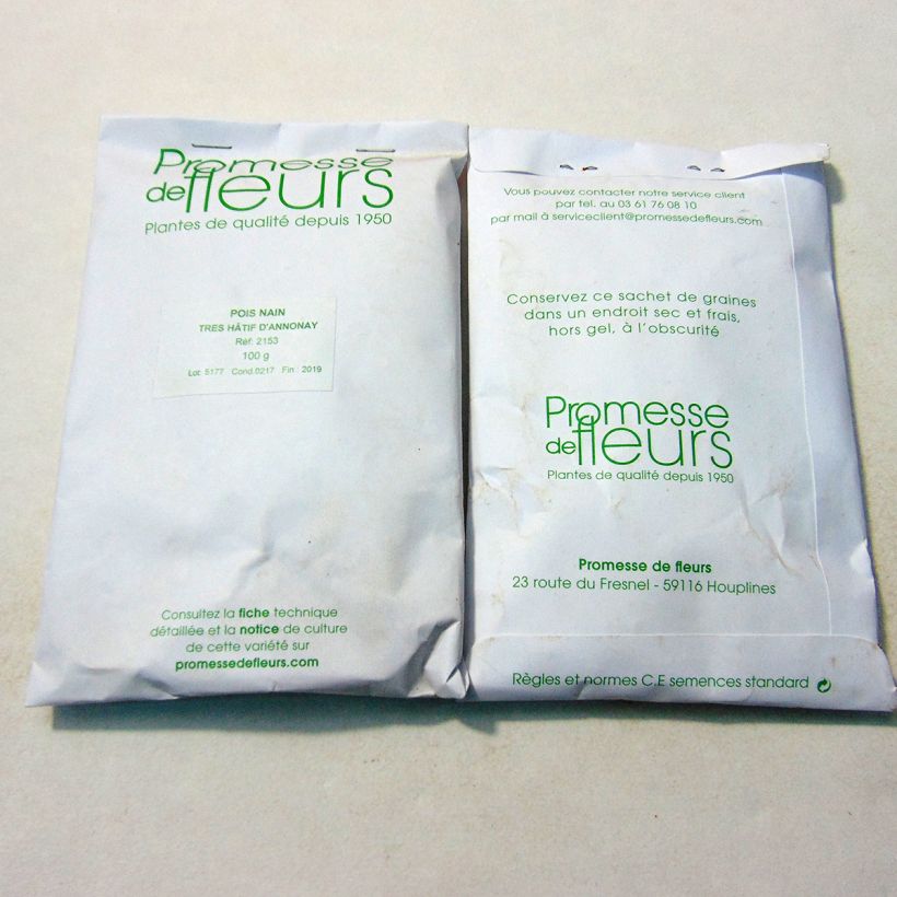 Esempio di esemplare Pisello nano Annonay sacchetto di semi 250-350 (100g) come consegnato