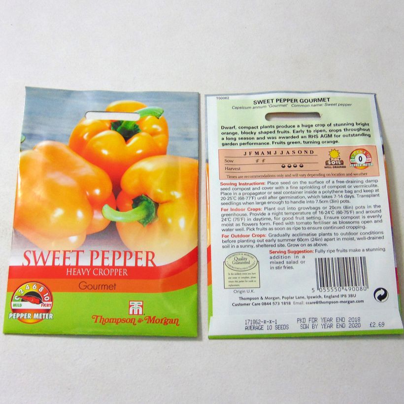 Esempio di esemplare Peperone Gourmet sacchetto di semi 10 come consegnato