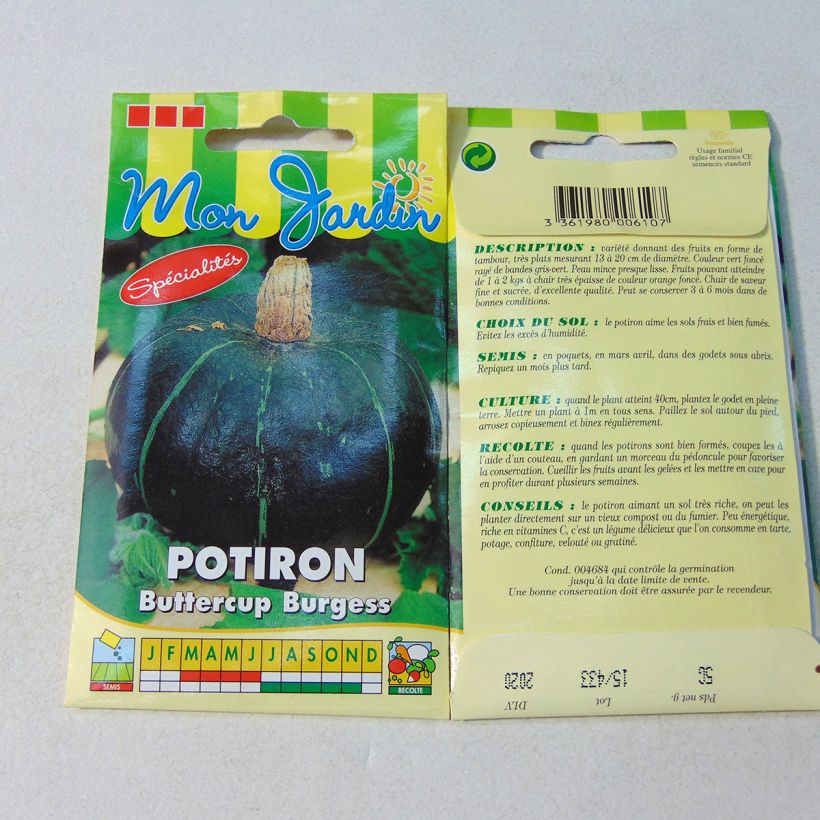 Esempio di esemplare Zucca Buttercup Burgess sacchetto di semi 30 (5g) come consegnato
