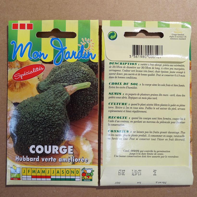Esempio di esemplare Zucca Green Hubbard sacchetto di semi 18 (3g) come consegnato