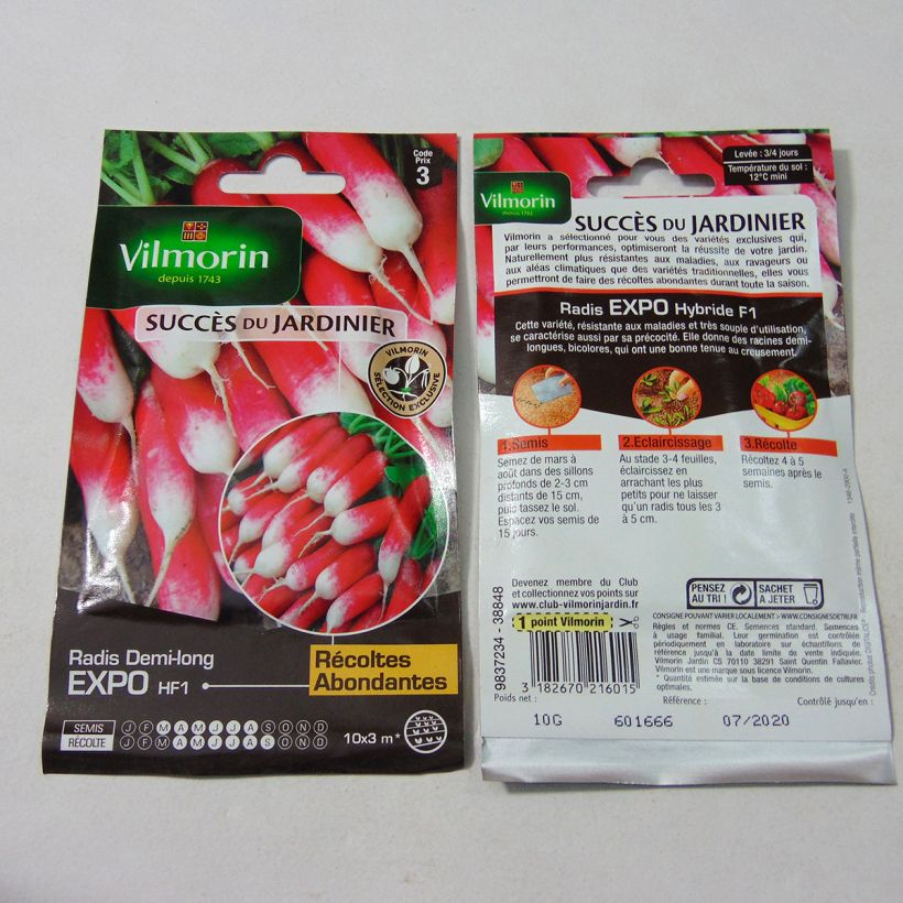 Esempio di esemplare Ravanello Expo F1 sacchetto di semi 800 (10g) come consegnato