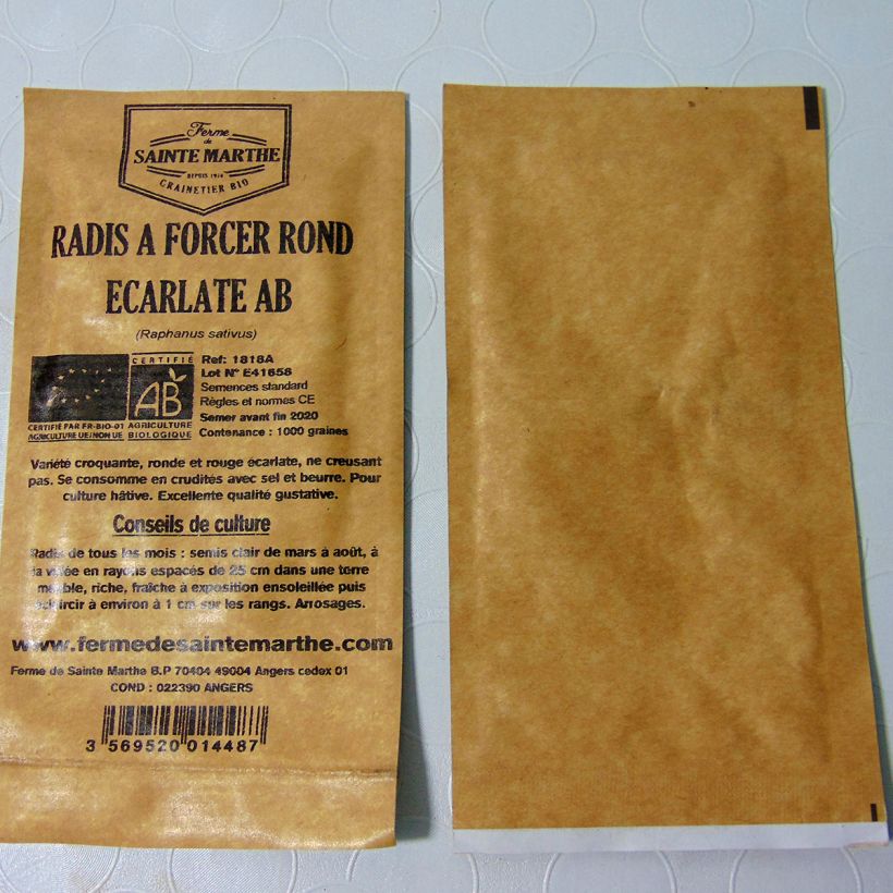 Esempio di esemplare Ravanello Tondo Scarlattot (semi) sacchetto di semi 1000 (8g) come consegnato