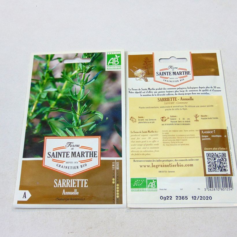 Esempio di esemplare Santoreggia domestica Bio - Ferme de Sainte Marthe sacchetto di semi 500 come consegnato