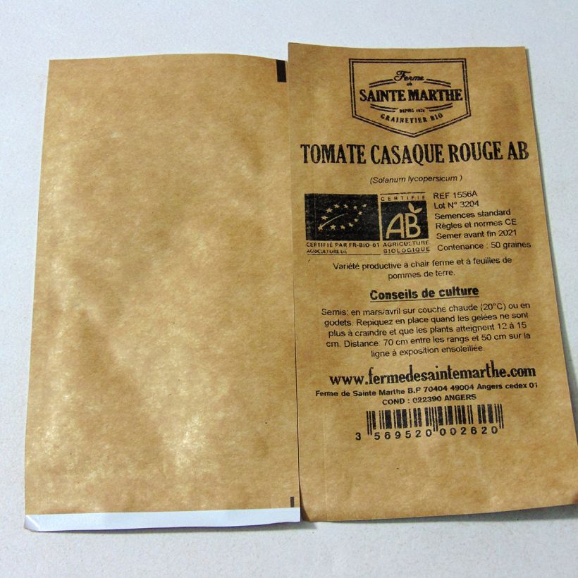 Esempio di esemplare Pomodoro ciliegino/datterino Casaque Rouge sacchetto di semi 50 come consegnato