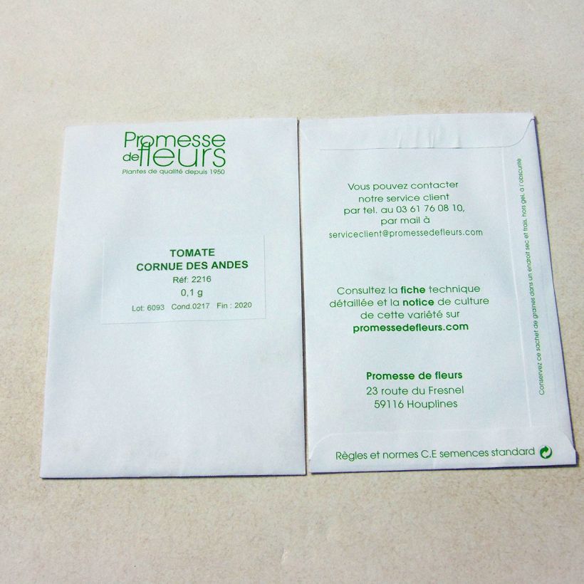 Esempio di esemplare Pomodoro lungo Corno delle Ande sacchetto di semi 30 (0,1g) come consegnato