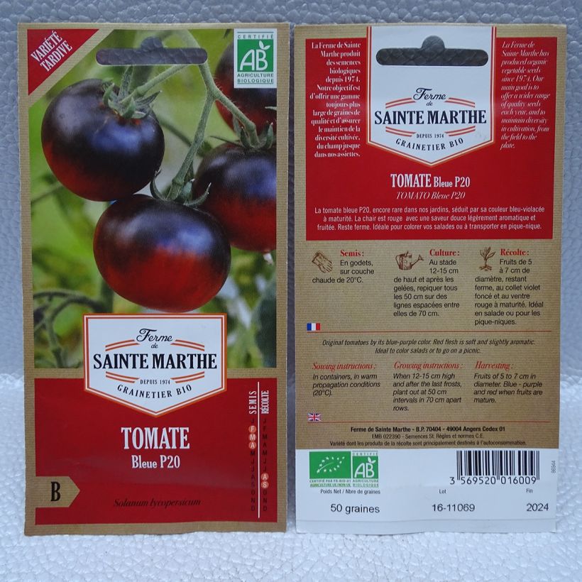 Esempio di esemplare Pomodoro Osu Blue P20 sacchetto di semi 50 come consegnato