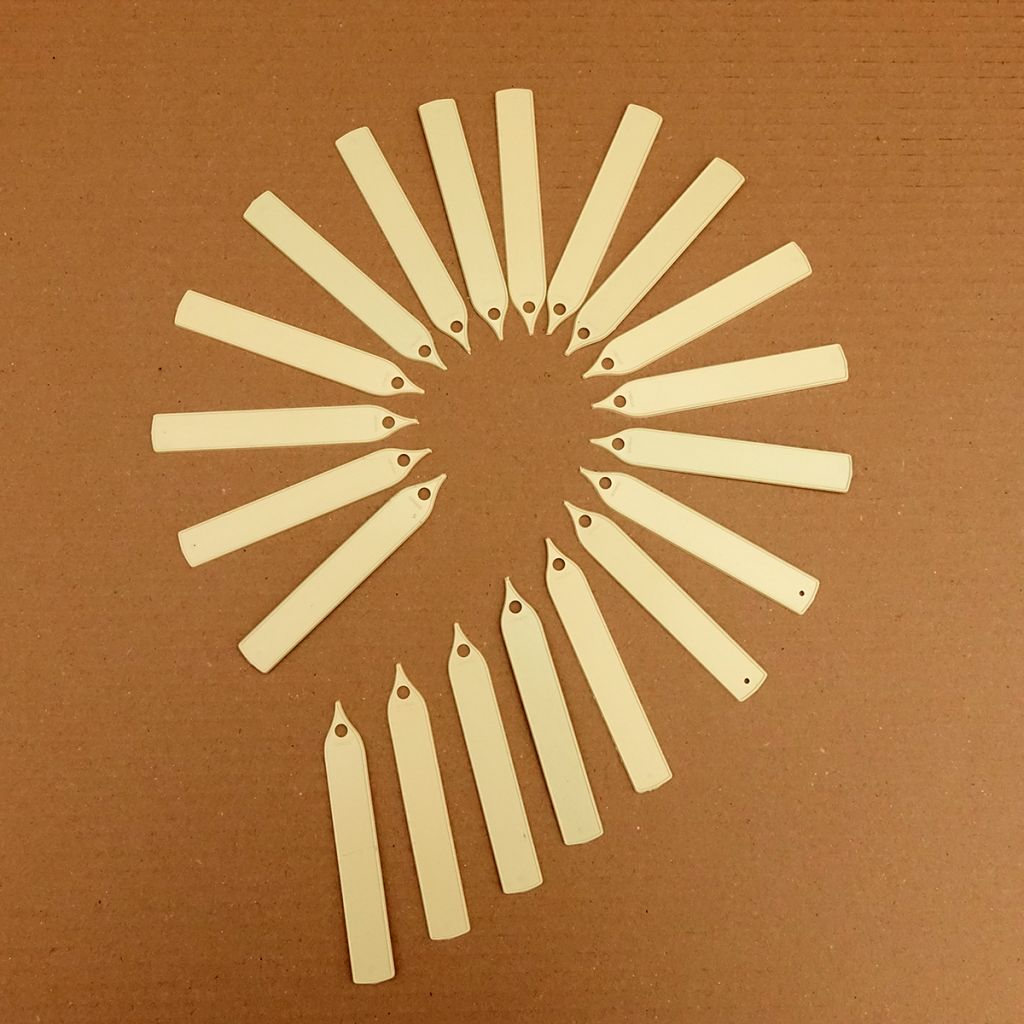 Etichetta stretta da piantare avorio