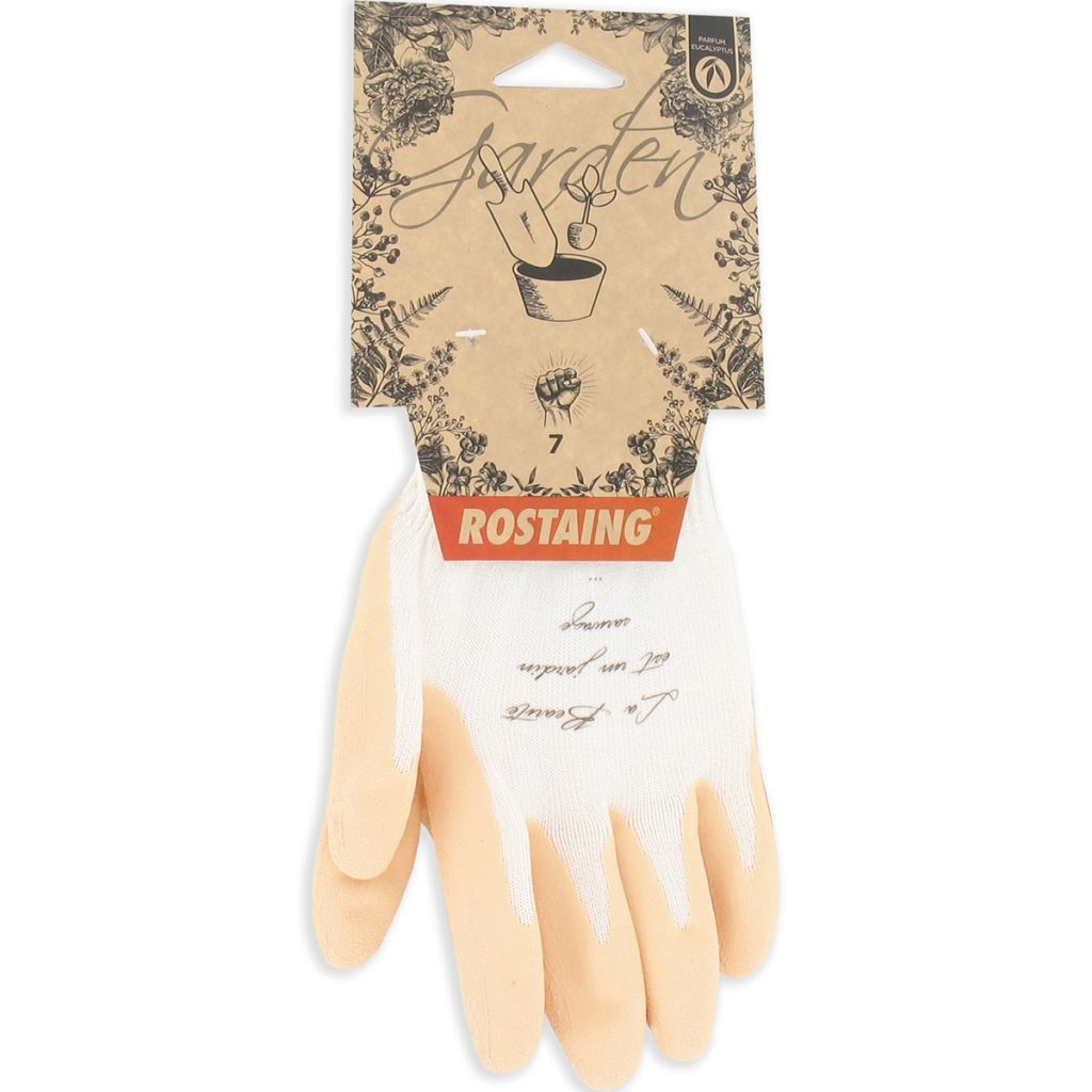 Gants de jardin légers parfumés Rostaing Nude coloris beige - différentes tailles disponibles
