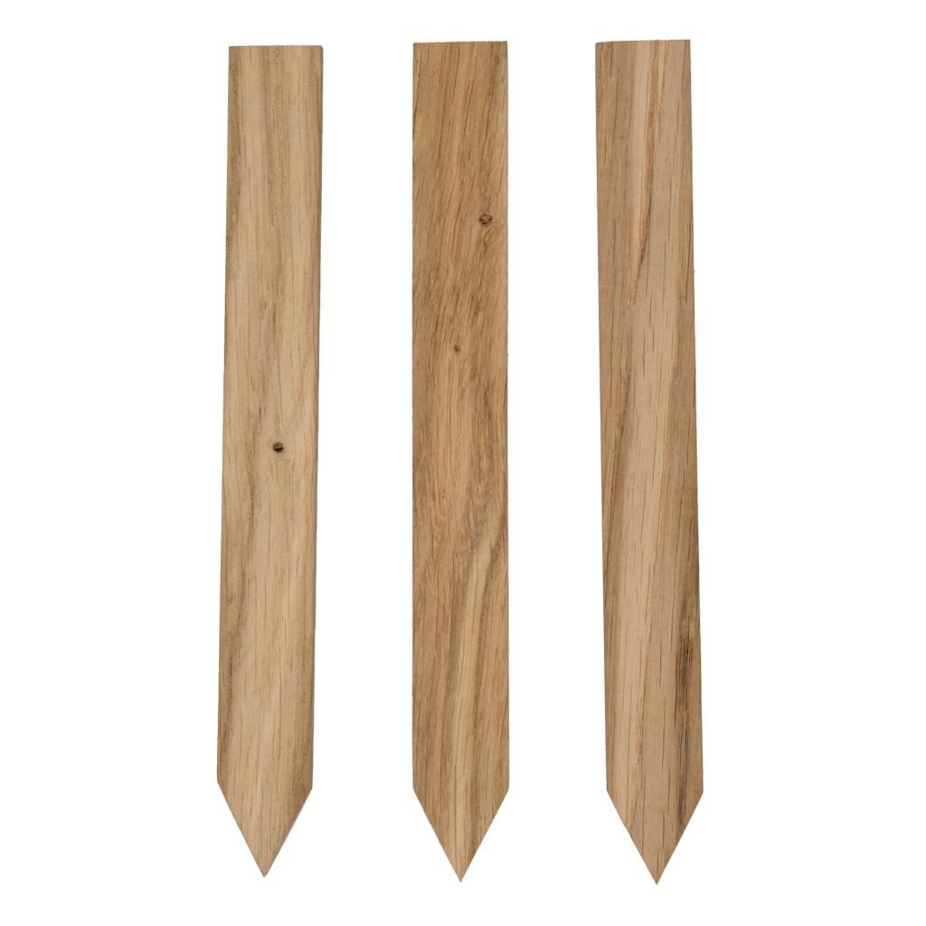 Etiquette à planter en chêne massif 18cm x 2cm - lot de 3