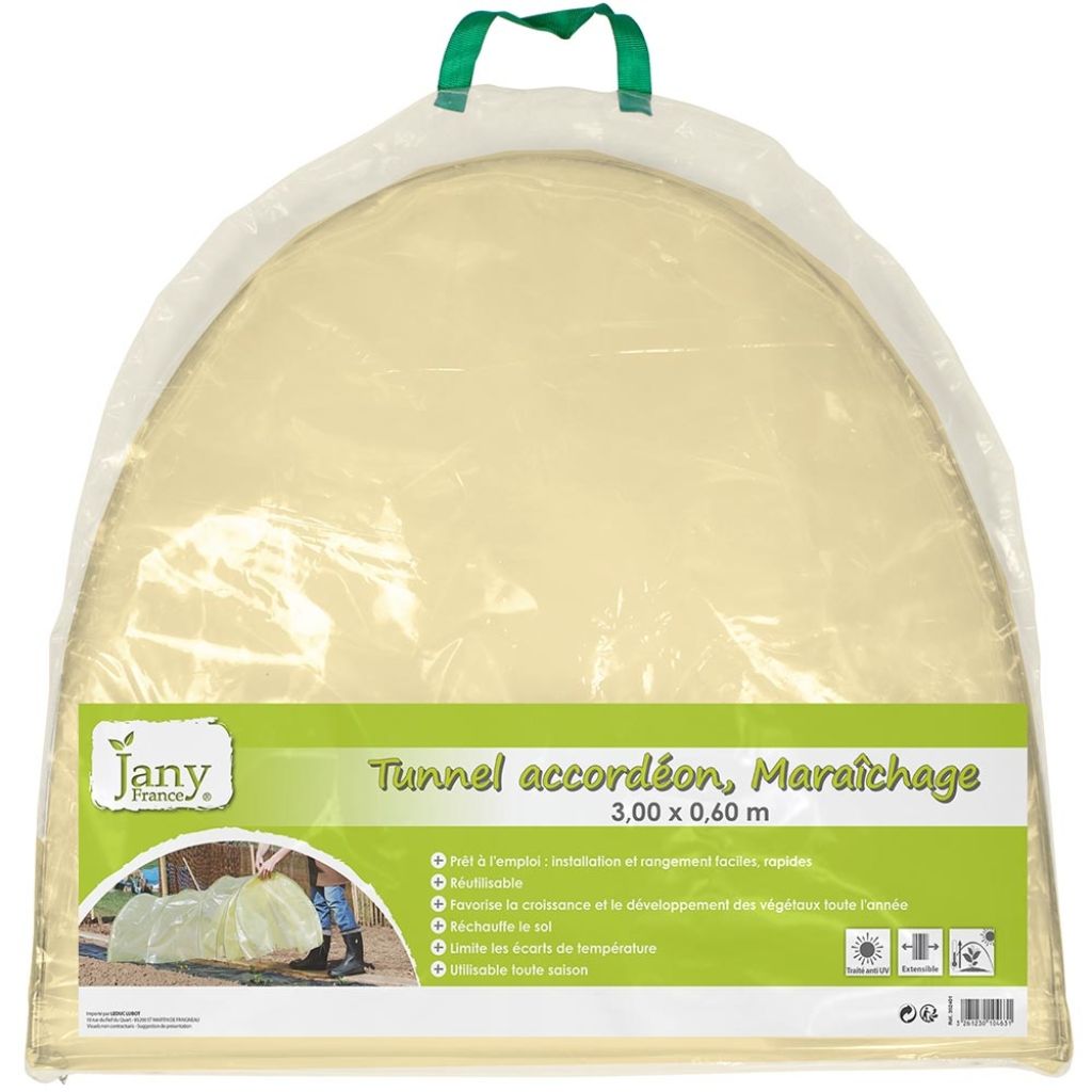 Tunnel accordéon pour maraichage 0,60 x 3 m