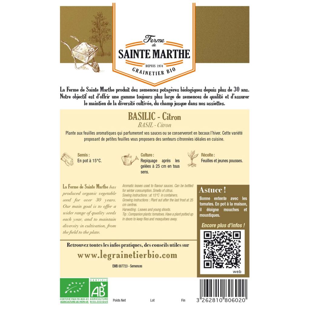 Basilic Citron - Ferme de Ste Marthe