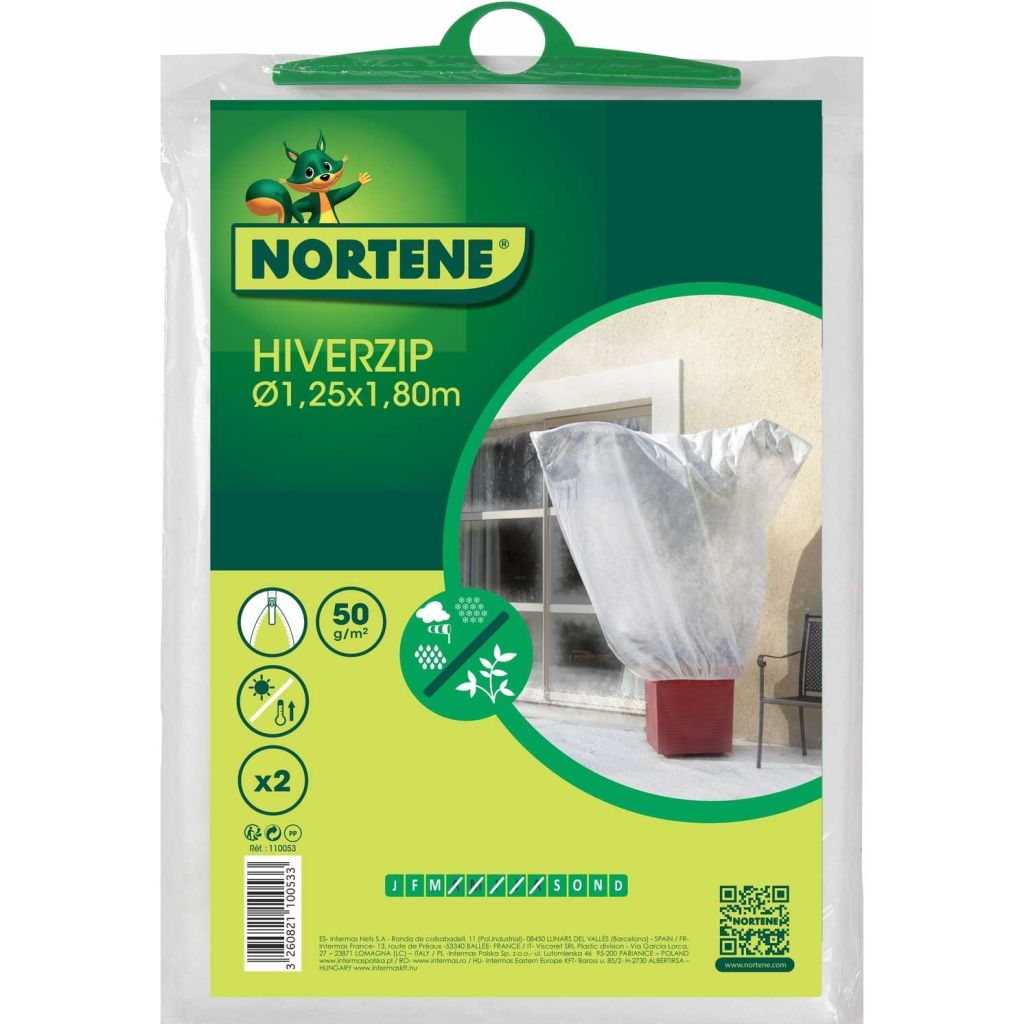 Copertura con cerniera bianca HIVERZIP 50g/m²