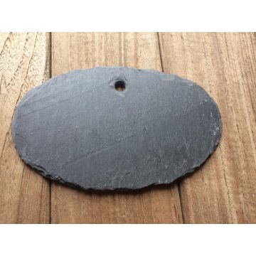 Etichetta in ardesia ovale da appendere grande lunghezza 12cm