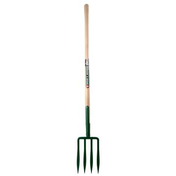 Forca da scavo a 4 denti spatolati 23 cm con manico in legno pomello Spear & Jackson