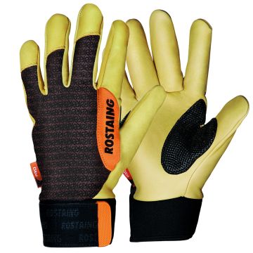 Guanti professionali da potatura Rostaing palmo in pelle Rameau marrone