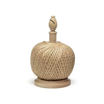 Srotolatore in Quercia con tagliafilo e Spago in Juta Colore Naturale