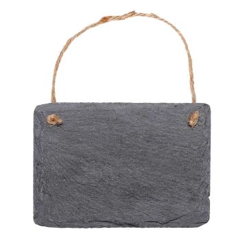 Etichetta da appendere in ardesia rettangolare 7 x 10cm - Blister da 3 ardesie