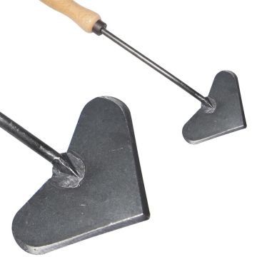 Piccola zappa tradizionale a becco e testa a forma di cuore De Pypere