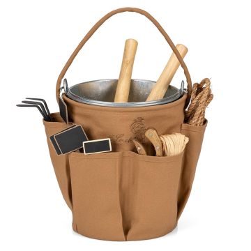 Sacco per secchio 6 Tasche, Ricamato, con Secchio in Acciaio Zincato da 13 L